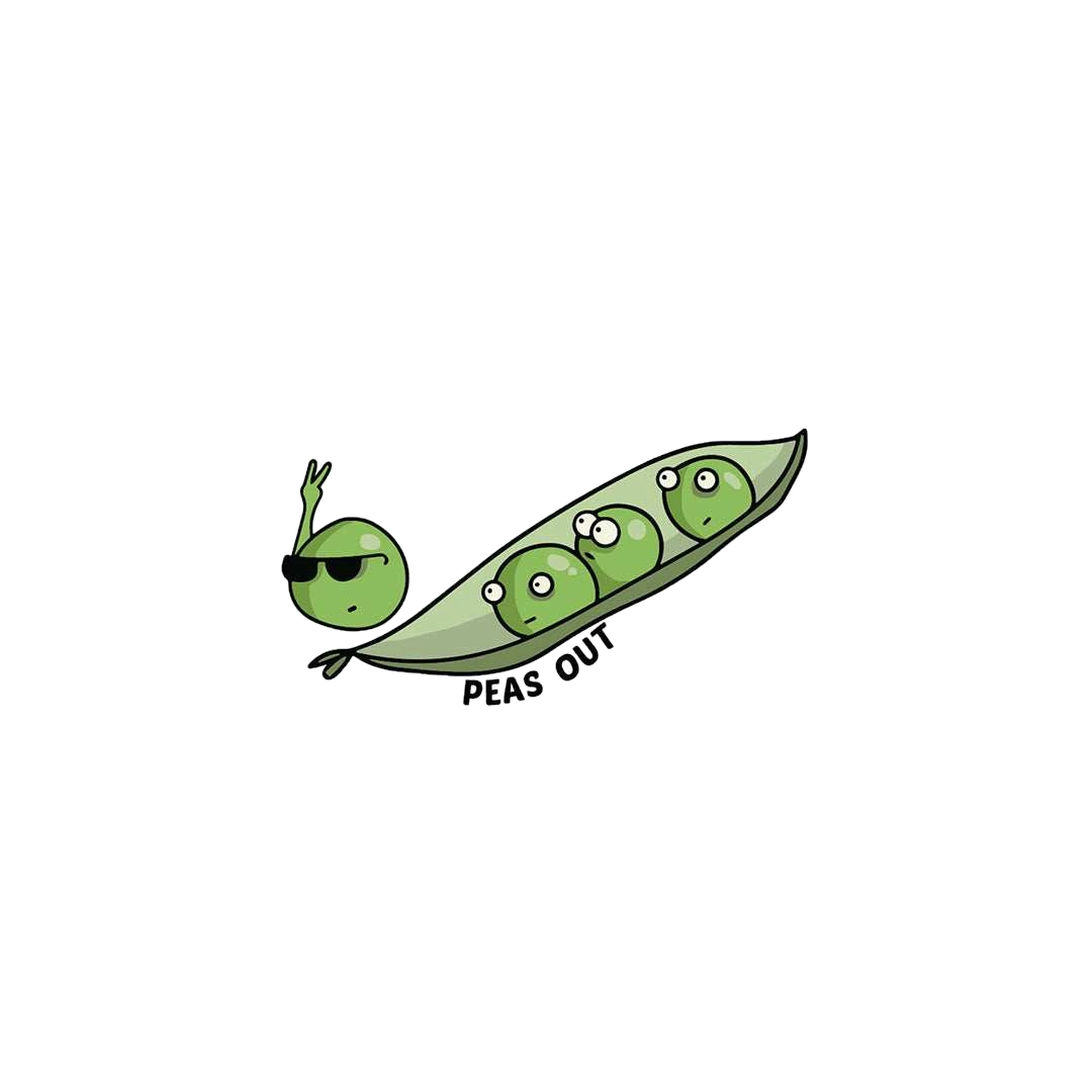 Peas Out Sticker